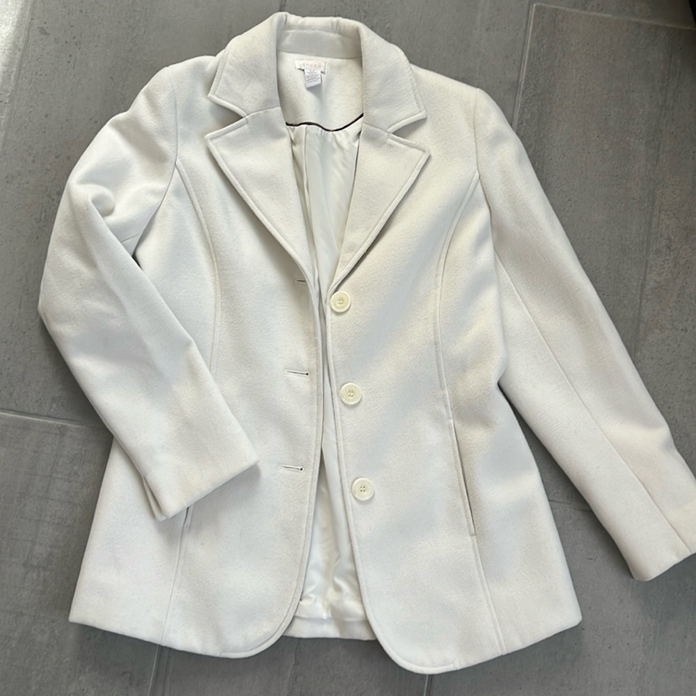 White Wool-Style Peacoat
